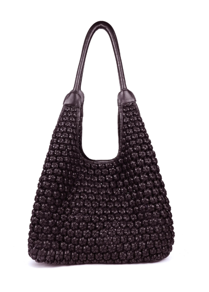 Clovelly Woven Leather Hobo Shoulder Bag