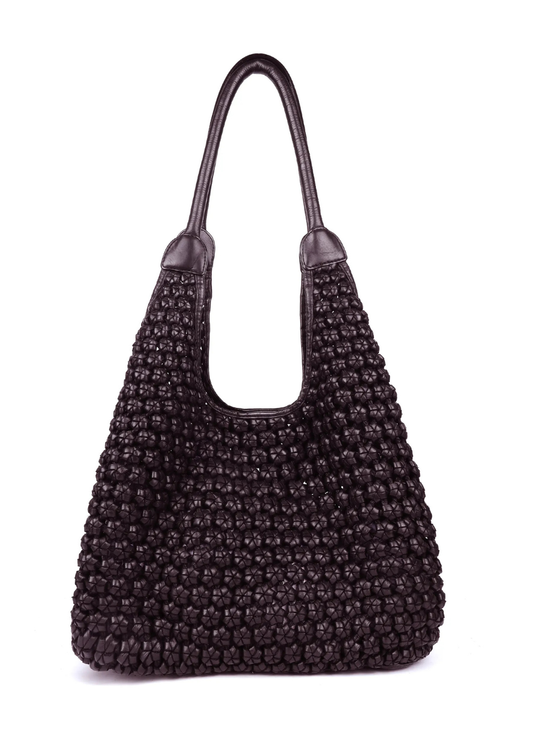 Clovelly Woven Leather Hobo Shoulder Bag