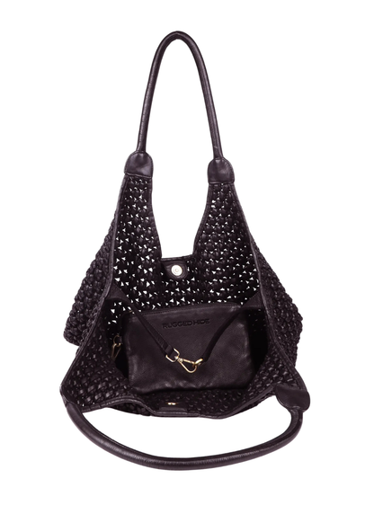 Clovelly Woven Leather Hobo Shoulder Bag