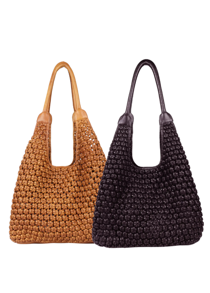 Clovelly Woven Leather Hobo Shoulder Bag