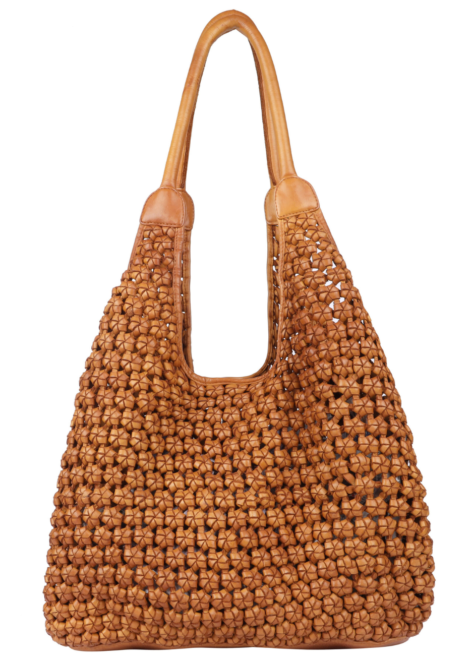 Clovelly Woven Leather Hobo Shoulder Bag