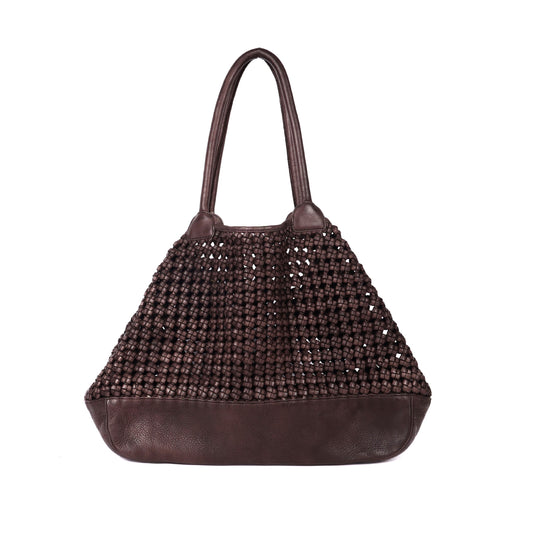 Hermitage Woven Leather Tote Bag