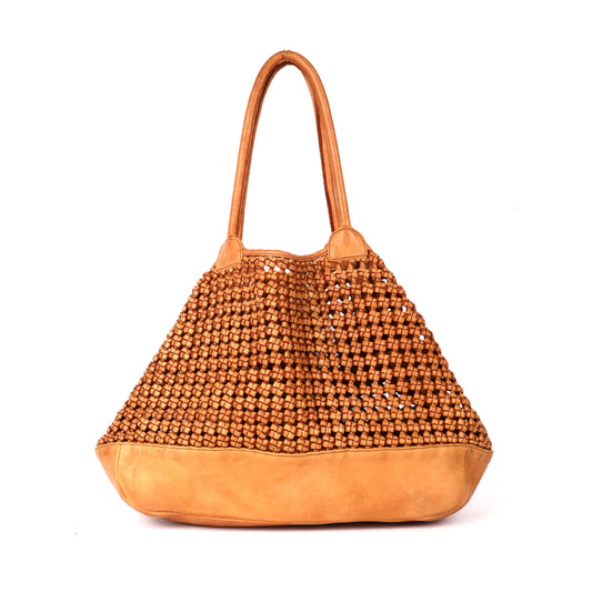 Hermitage Woven Leather Tote Bag