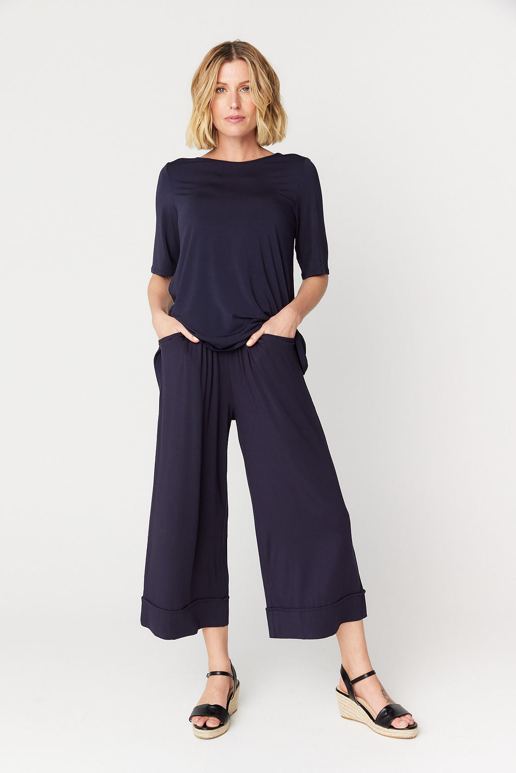 Resort Culotte Pant French Navy Tani