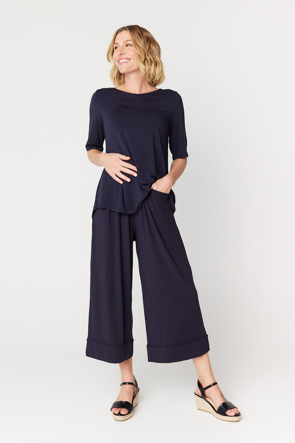 Resort Culotte Pant French Navy Tani
