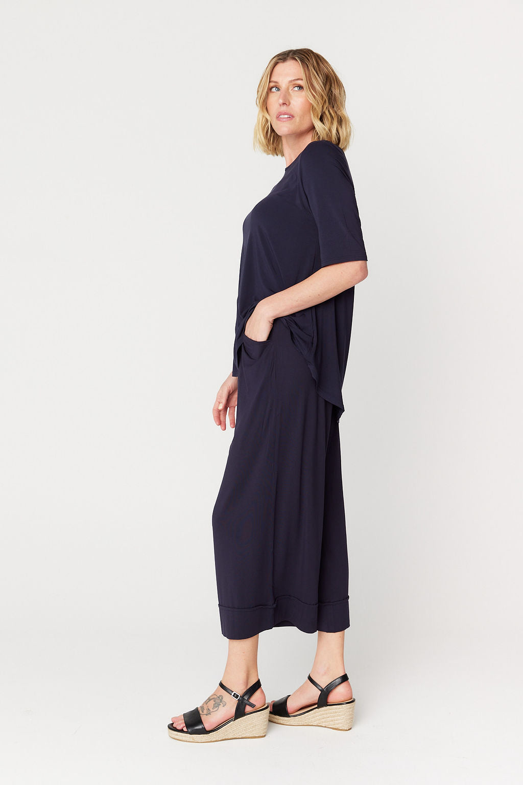 Resort Culotte Pant French Navy Tani