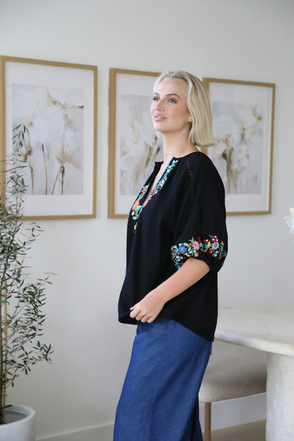 Bella Boho Embroidered Blouse