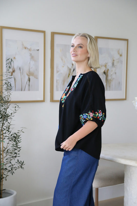Bella Boho Embroidered Blouse