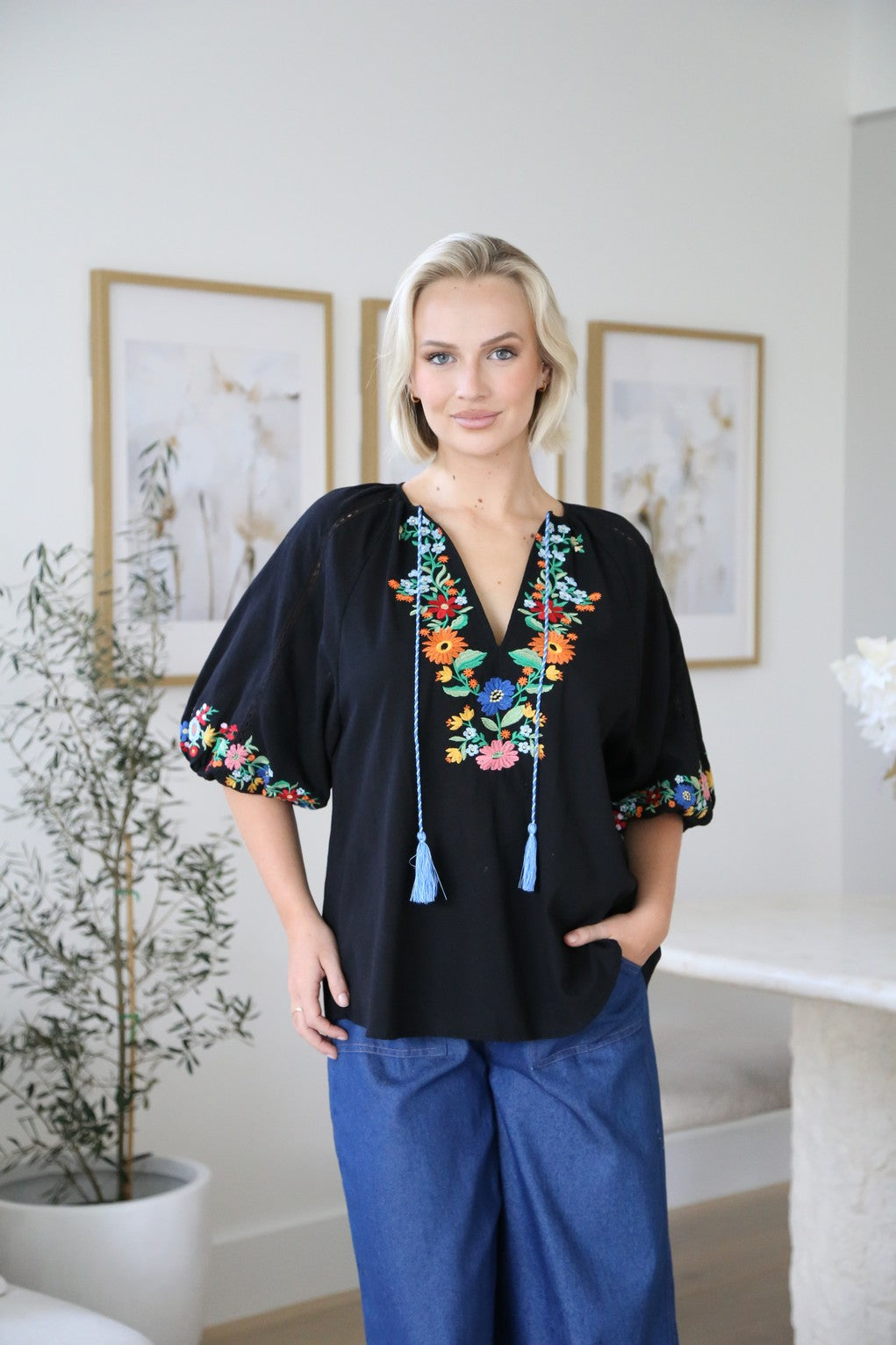 Bella Boho Embroidered Blouse