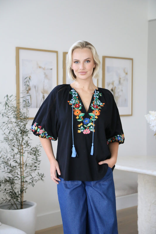 Bella Boho Embroidered Blouse