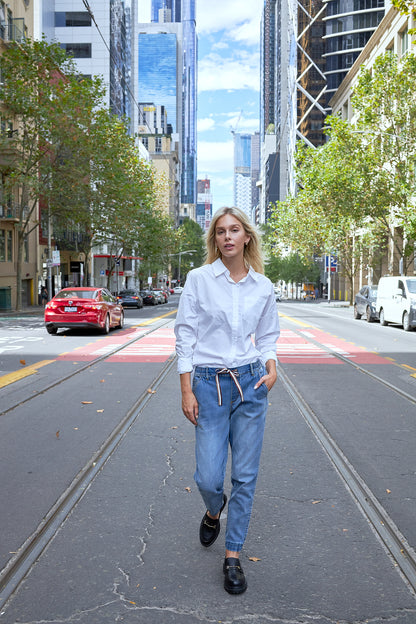 Shop Libby Joggers, buy Libby Joggers, Shop Saint Rose Libby Joggers, Blue Libby Joggers, Denim Blue Saint rose libby Joggers, Vintage Blue Libby Joggers, Vintage Blue Libby Jeans Saint Rose