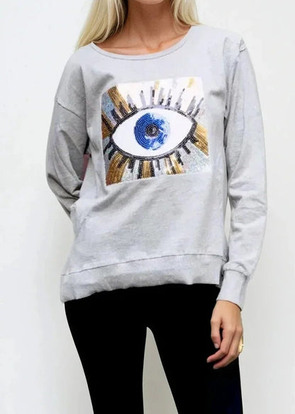 Suzie Sweater - Evil Eye Sequin