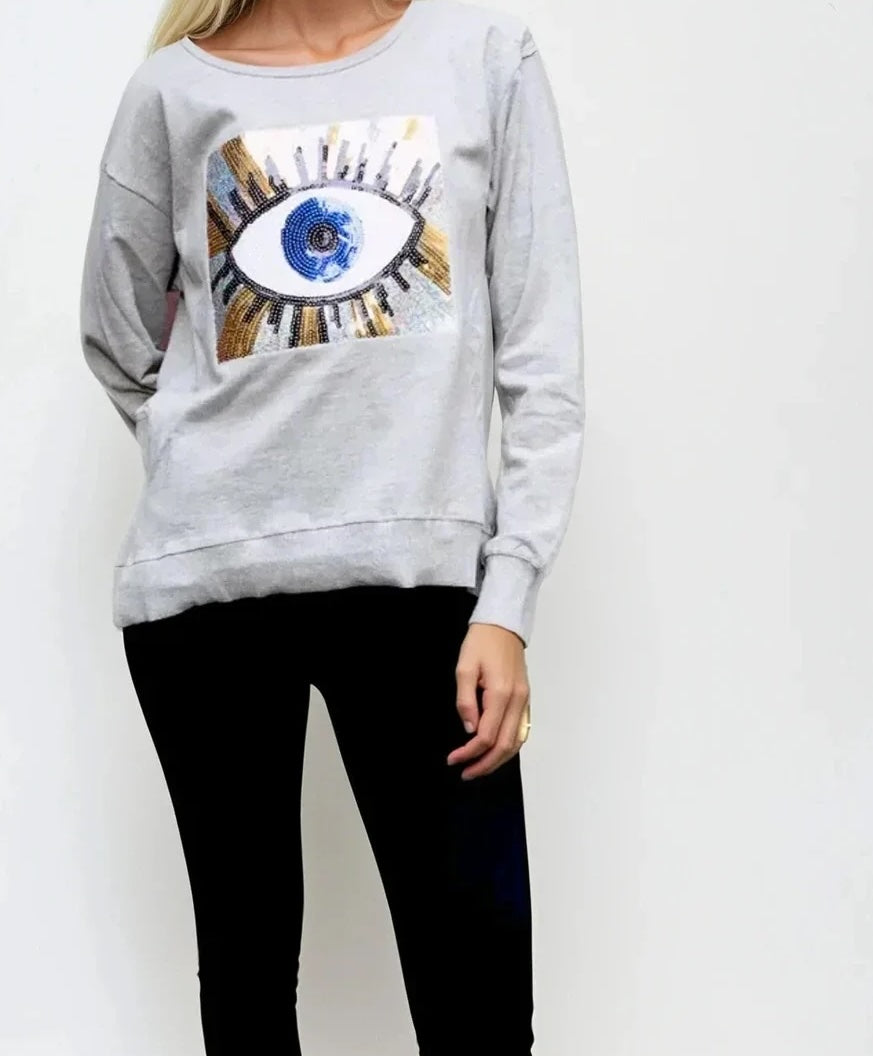 Suzie Sweater - Evil Eye Sequin
