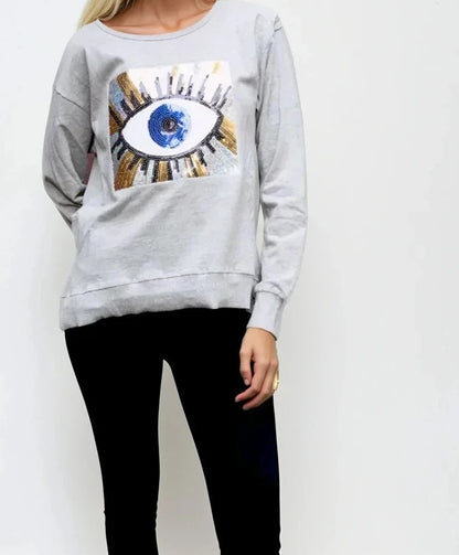 Suzie Sweater - Evil Eye Sequin
