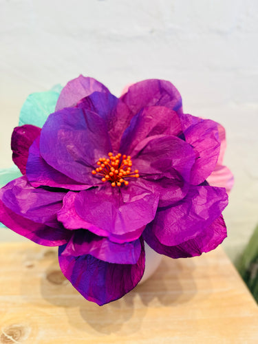 Sakura Paper Flower - Purple with Orange