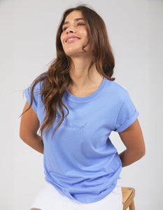 Foxwood Signature Tee, Simplified Tee Neon Blue Purple