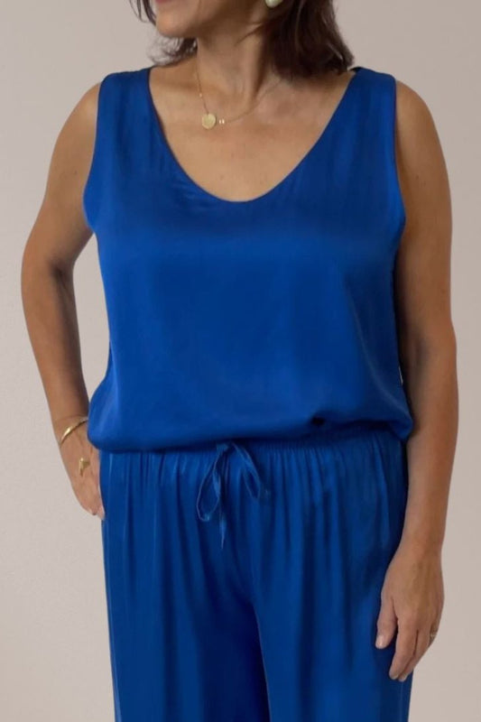 Silk Blend Top, Silk Blend Tank in Blue