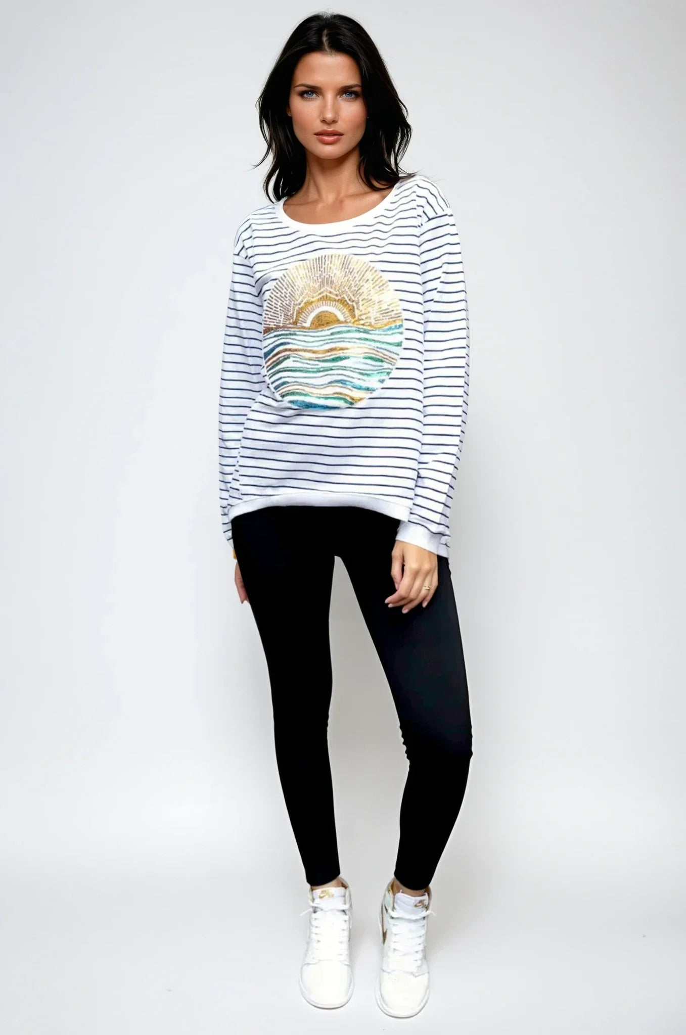 Taylor Organic Cotton Sweater - Ocean Sun Sequin
