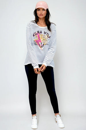 Taylor Sweater - Leopard Lightning Graphic
