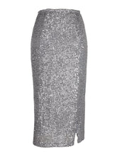 Tabia_sequin_skirt_Silver_Basic_state_nu_denmark_ sequin_Pencil_skirt_sequin_top_nu_denmark_stockist_australia