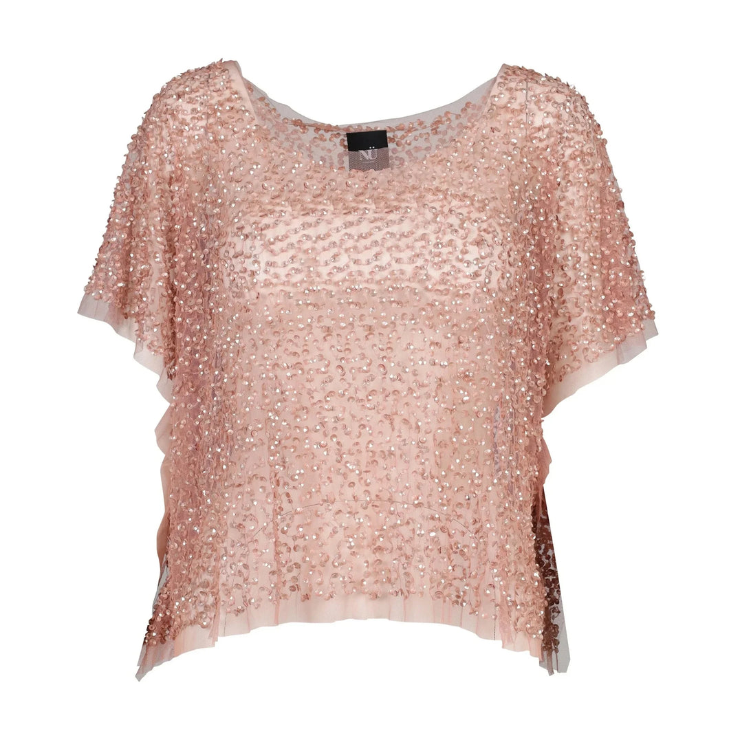 Tove Sequin Top -Peach Puff