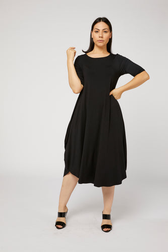 Black_Tri_drape_midi_dress_tani_basic_state_