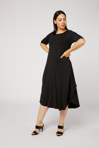 Black_Tri_drape_midi_dress_tani_basic_state_