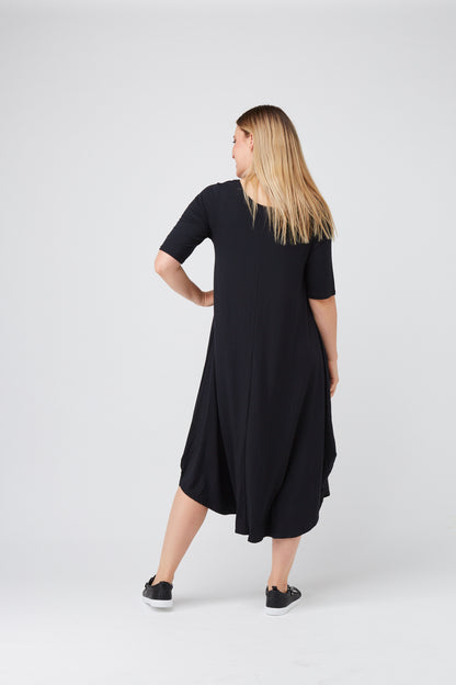 Black_Tri_drape_midi_dress_tani_basic_state_