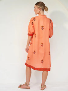 Winona Dress  - Orange Royal Jaipur Print