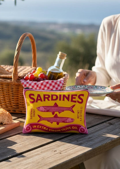 Canvas Zip Pouch - When Life Gives you Sardines
