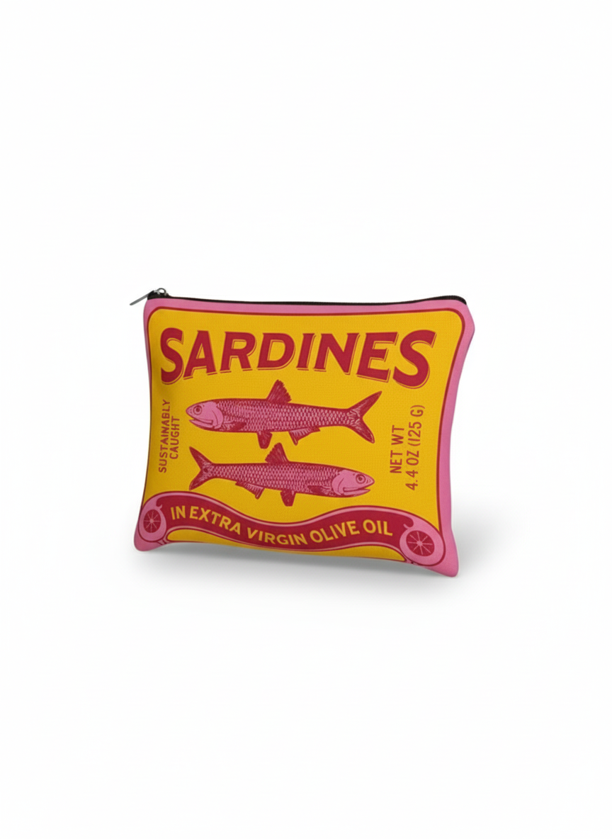 Canvas Zip Pouch - When Life Gives you Sardines