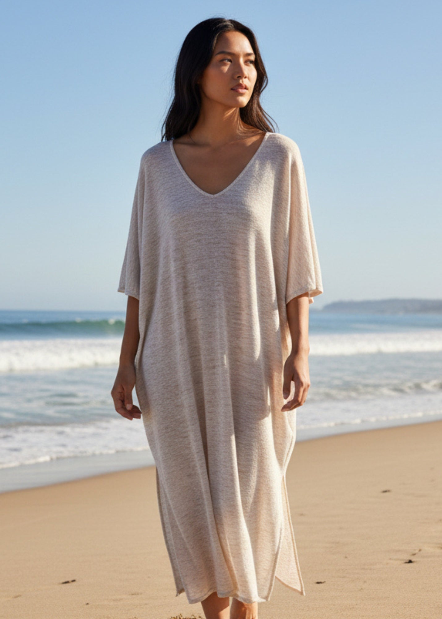 Zeus Dress - Beige Linen