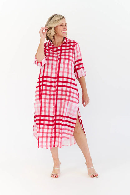 Macy Dress - Red & White Check