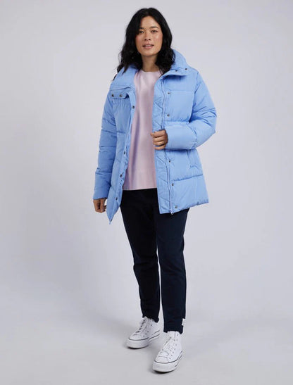 Womens puffer jacket in light blue