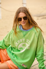 SHOP HAMMILL AND CO Vintage Sun Fade Sweater, HAMMILL AND CO STOCKISTS, HAMMILL AND CO STOCKISTS, HAMMILL AND CO SALE, HAMMILL AND CO SWEATER, HAMMILL AND CO GREEN HAPPY VIBES JUMPER, HAMMILL AND CO GREEEN JUMPER PALM TREES, HAMMILL AND CO SALE