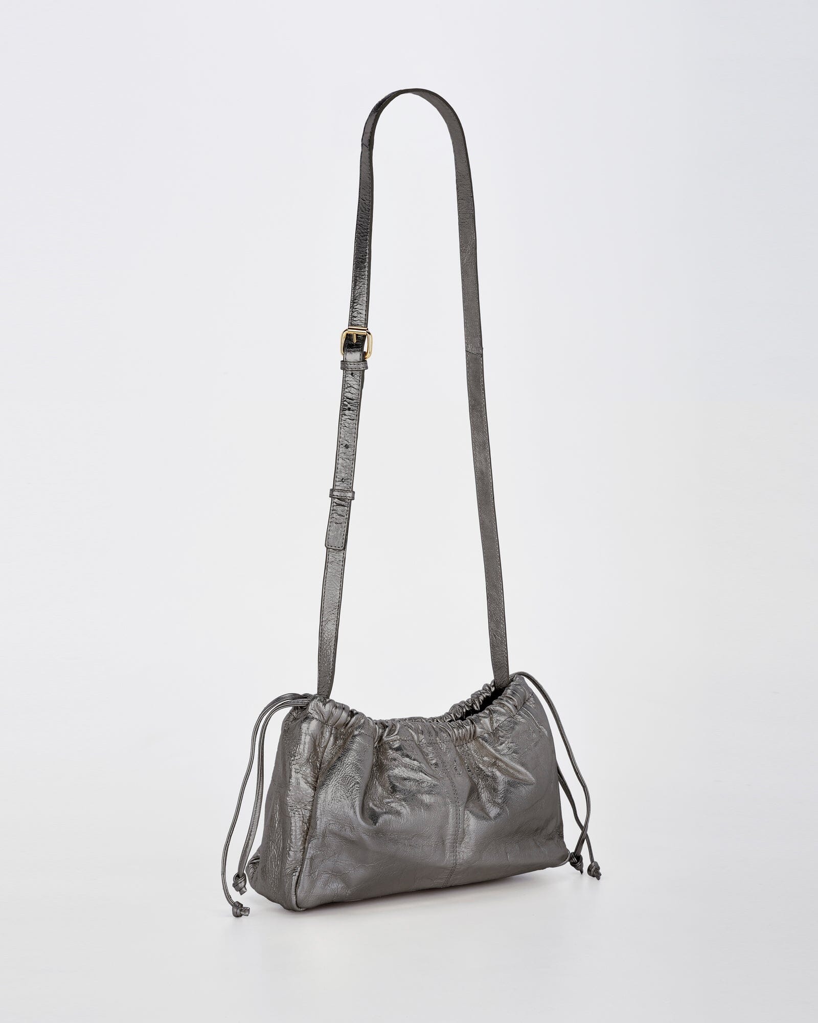 Halley Metallic Drawstring Crossbody