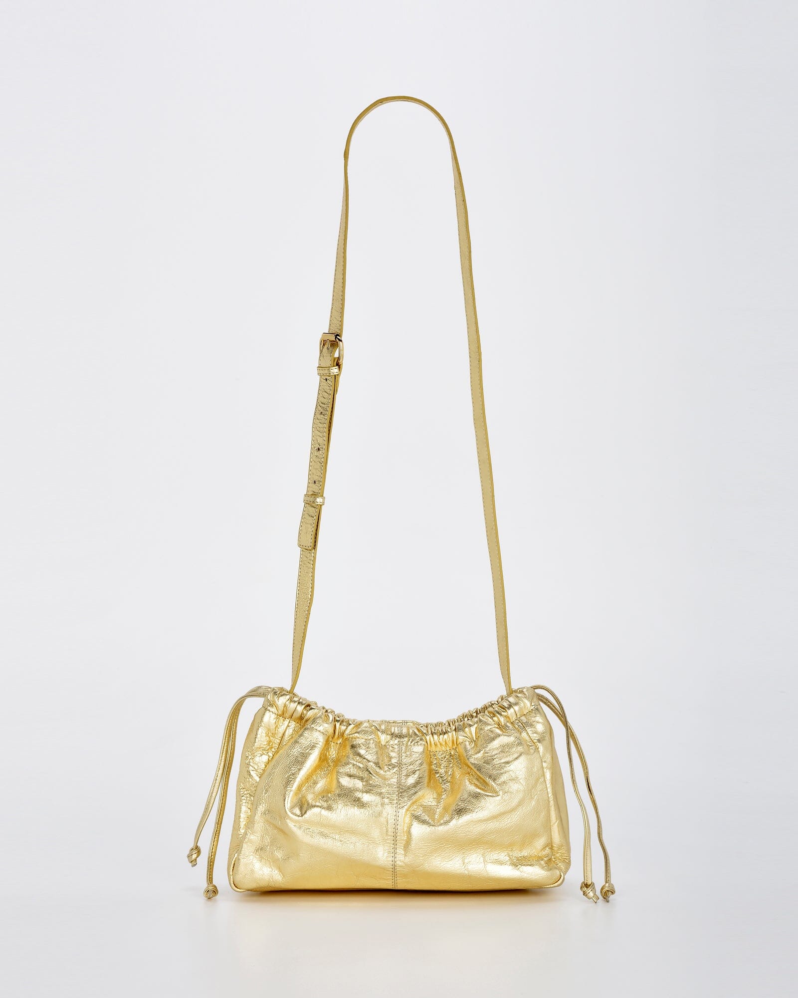 Halley Metallic Drawstring Crossbody