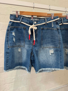 Frayed Denim Carpenter Shorts