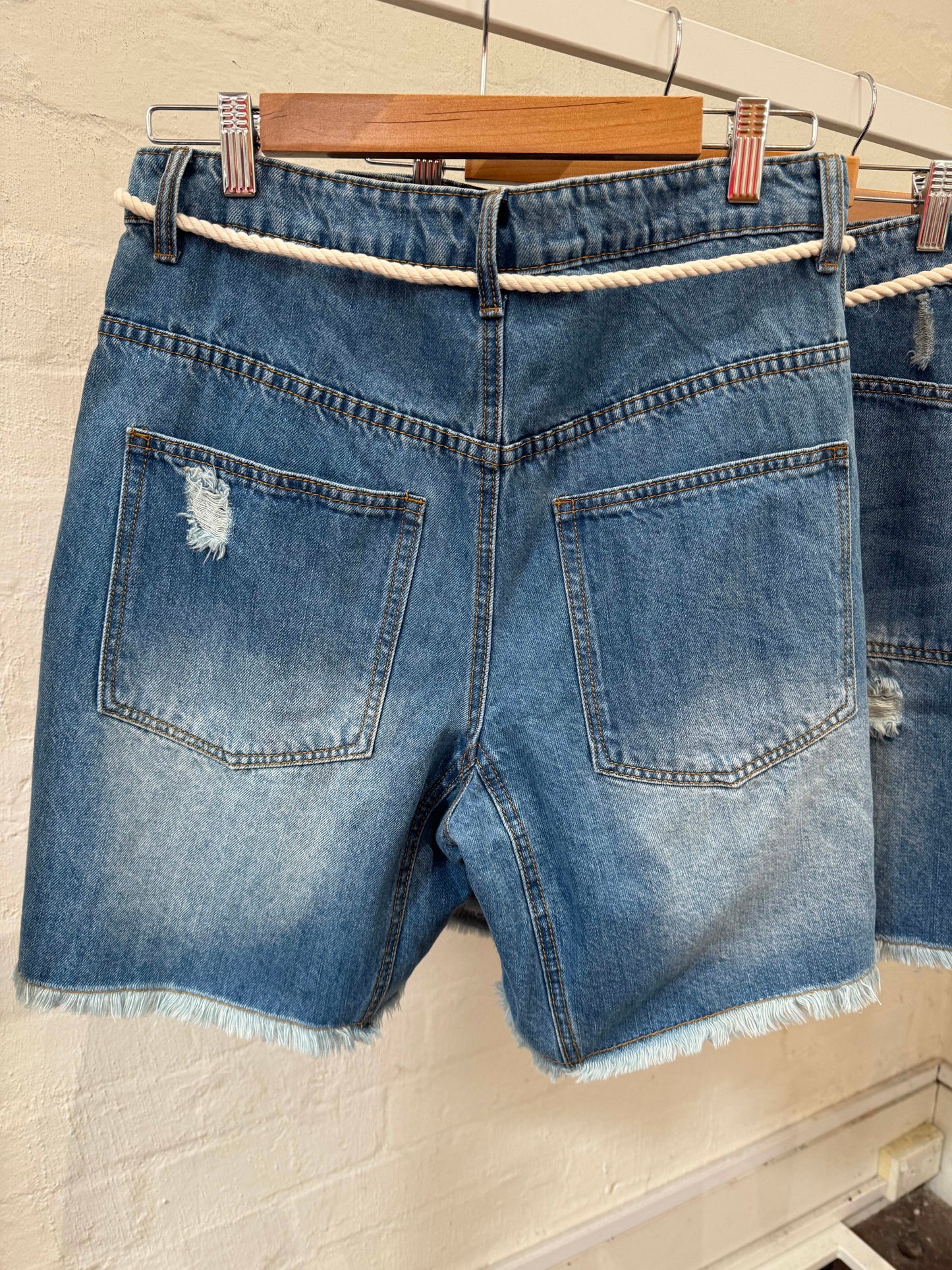 Frayed Denim Carpenter Shorts