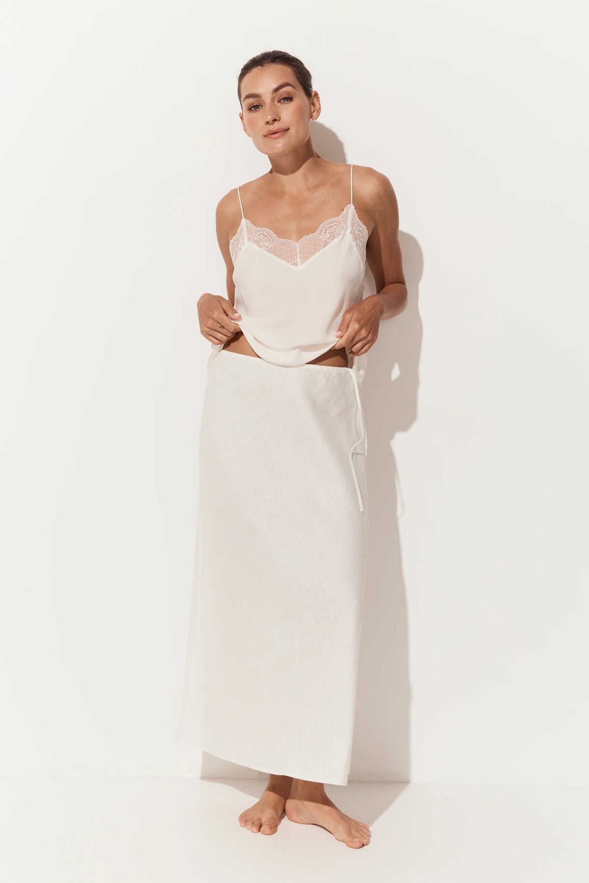 Riley Bias Linen Skirt