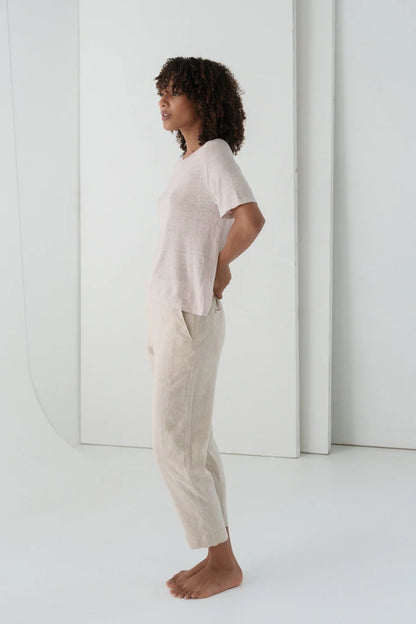 Lilly Pilly pencil linen pants styled for everyday wear 