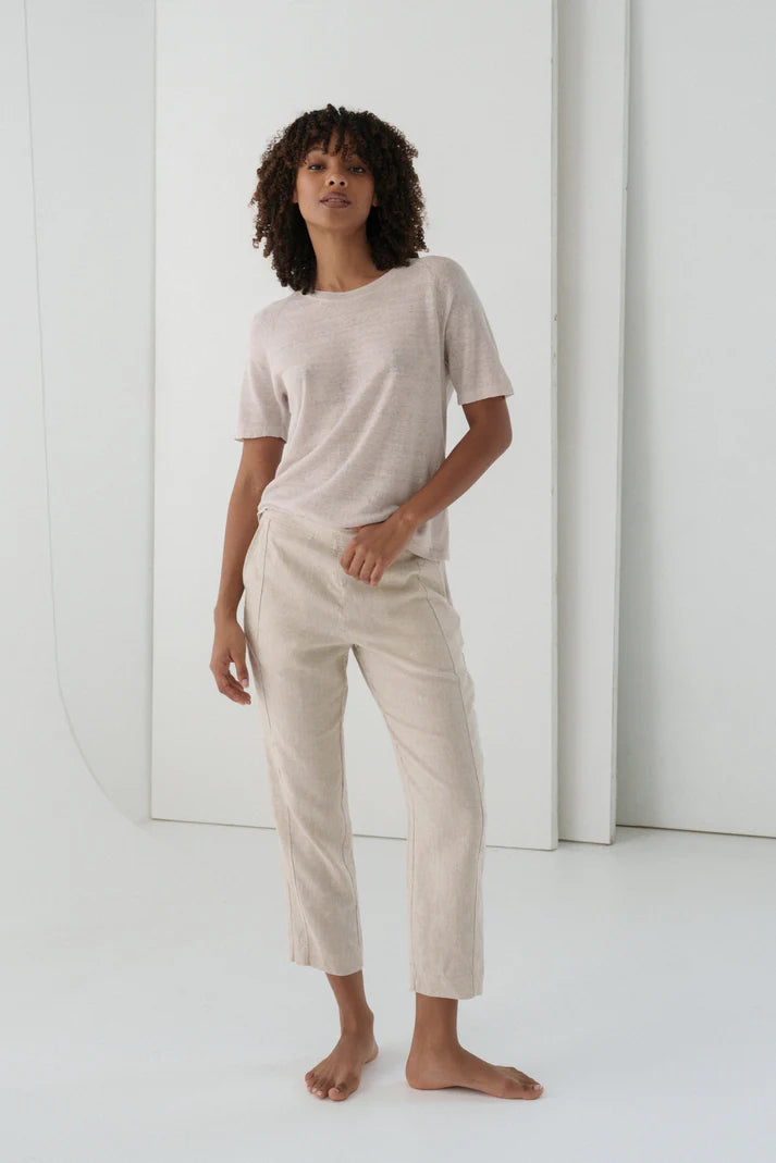 Ladies linen pants cream