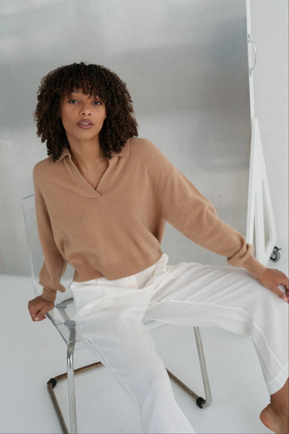 Emma Collared Cashmere Wool Knit