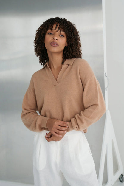 Emma Collared Cashmere Wool Knit