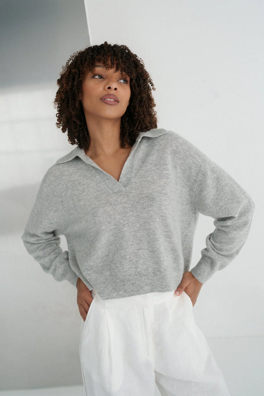 Emma Collared Cashmere Wool Knit