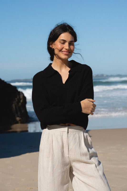 Emma Collared Cashmere Wool Knit