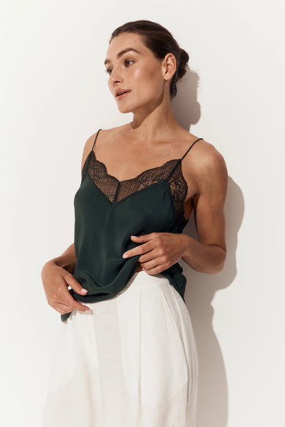 Frankie 100% silk lace cami for women