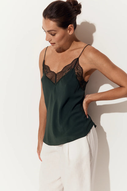 Frankie 100% silk lace cami for women