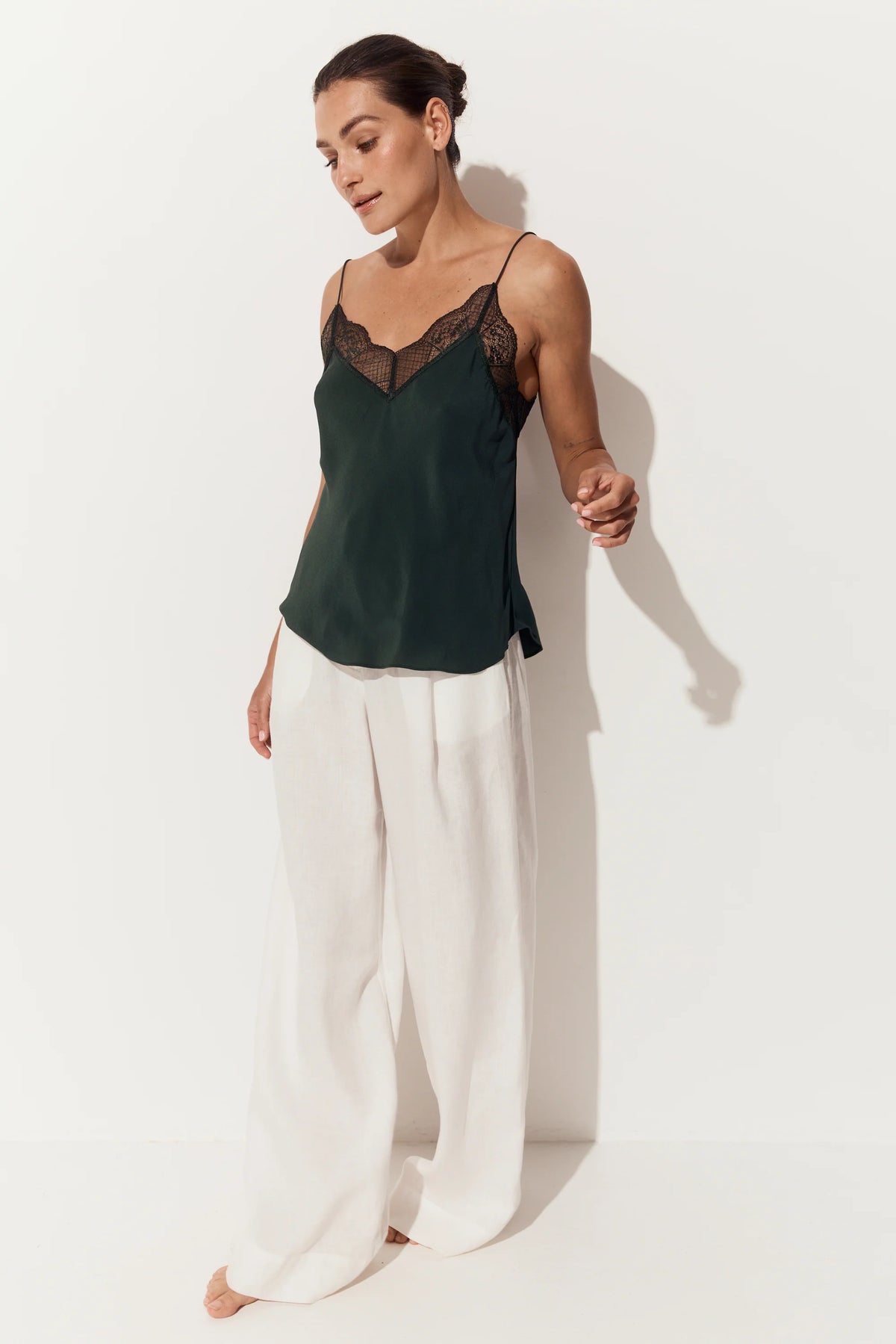 Women's silk spaghetti strap cami by Lilly Pilly