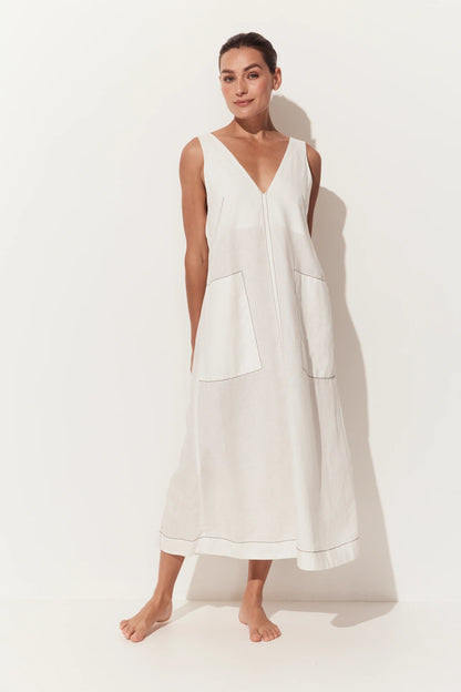 Iris Linen A-Line Midi Dress